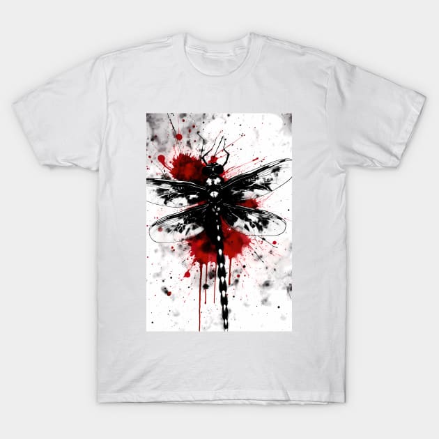 Dragonfly Ink Painting T-Shirt by TortillaChief